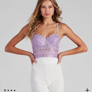 Lilac lace Bustier